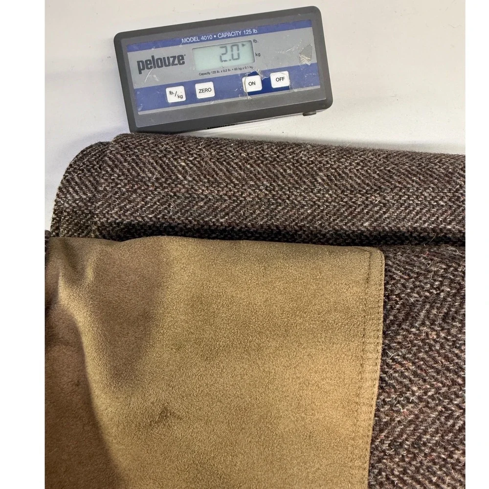 Pendleton Mens Brown Wool Herringbone Western Blazer Suede Yoke Elbow Patch 42L‎
